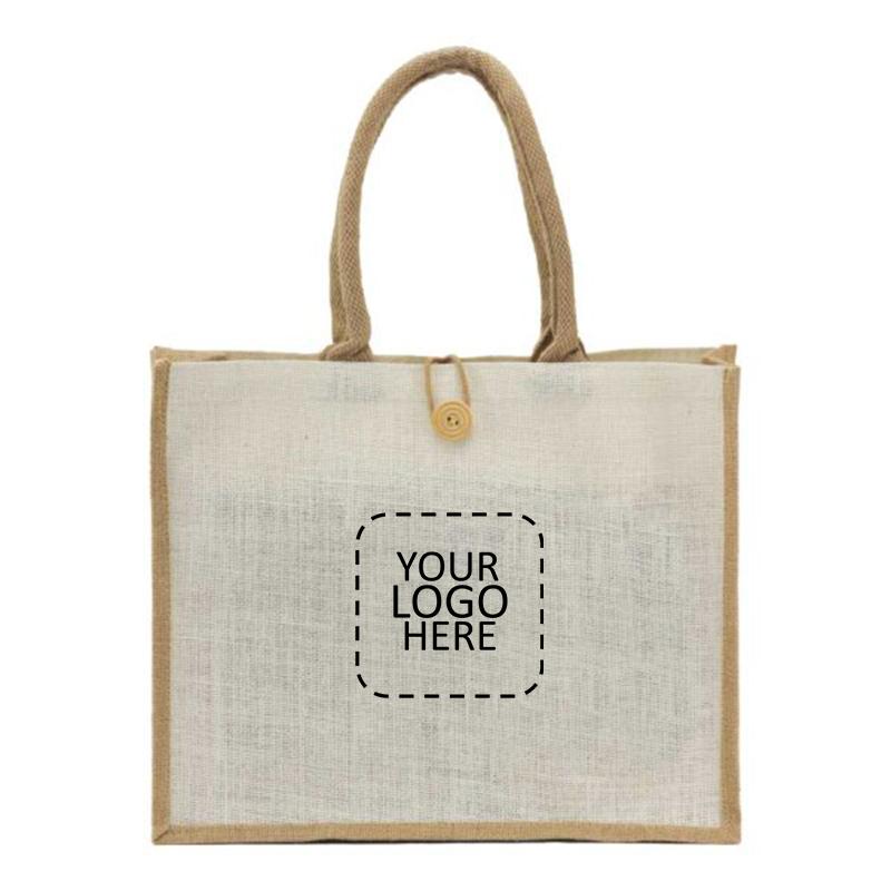 Jute Bag With Cotton Padded Handle With Logo